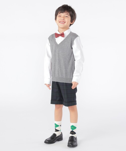パンツ スーツ SHIPS KIDS:ウォッシャブル ブラックウォッチ ショーツ  