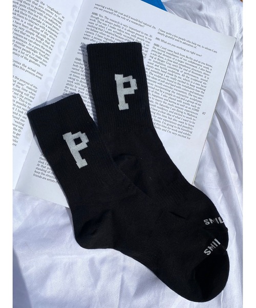 ■PHATRNK■ロゴ ソックス BASIC シリーズ 黒 白 free size BASIC LOGO SOCKS | PHATRNK OFFICIAL ONLINE STORE