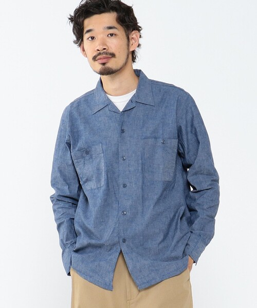 BEAMS PLUS オープンカラー シャツ BEAMS PLUS（ビームス プラス）Open Collar Shirt Jacquard