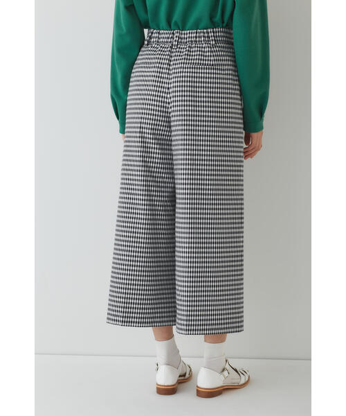 human woman パンツ チェックワイドパンツ レディース