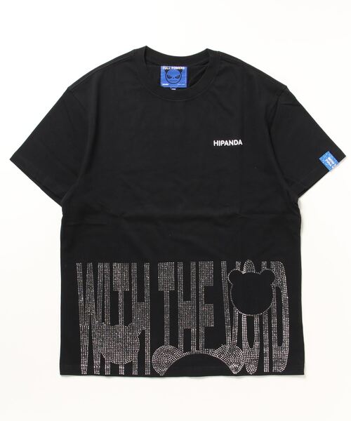 HIPANDA tシャツ メンズ ラインストーン ビッグシルエット T