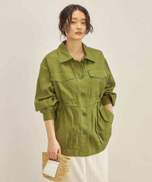 ⭐️値下げしました⭐️Irregular グリーンミリタリージャケット SHIPS（シップス） ミリタリージャケット モッズコート 「手洗い可能