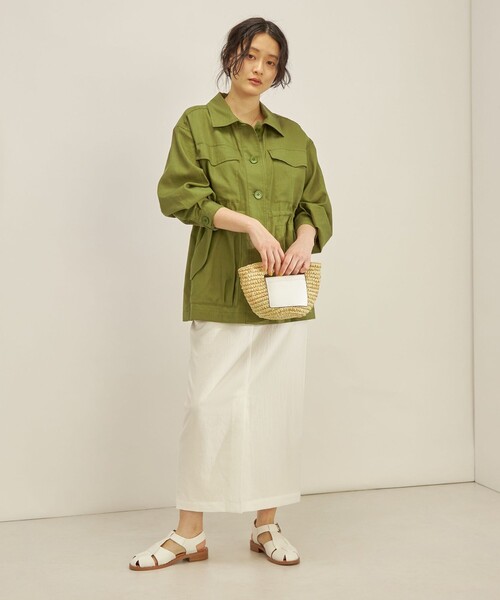 SHIPS ミリタリージャケット モッズコート 「手洗い可能」綿麻