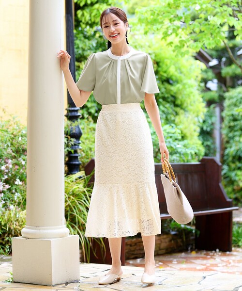 Tiaclasse ブラウス シャツ 「新色追加・洗える」フロントタック配色