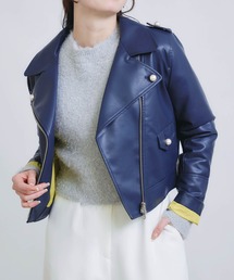 PICCIN PERLA レザージャケット ライダース フェイクレザーパール