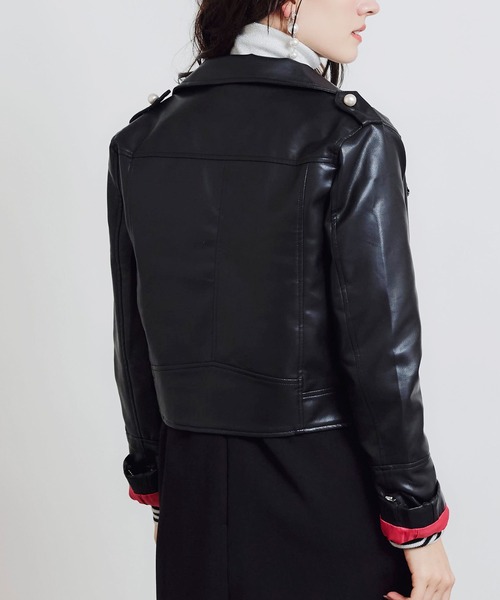 KOYUKI 2023 collection 合皮ライダーズJK 未使用新品 SUGGESTION 革ジャン ライダース Big silhouette fake leather short