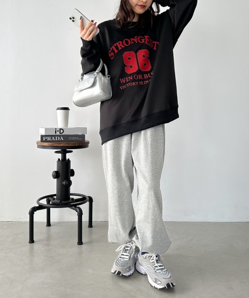 新品　プラステ　plst ナンバー　ロゴ　裏起毛　トレーナー スウェット グレー PLST - 新品 プラステ plst ナンバー ロゴ 裏起毛 トレーナー