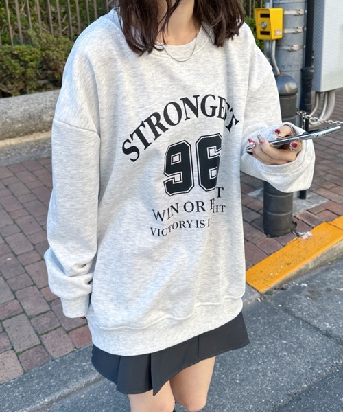 New/大人カジュアルトレーナー裏毛♡カレッジ♡ロゴスウェット♡グレー ap retro トレーナー スウェット 「選べるサイズ」ロゴプリント裏毛