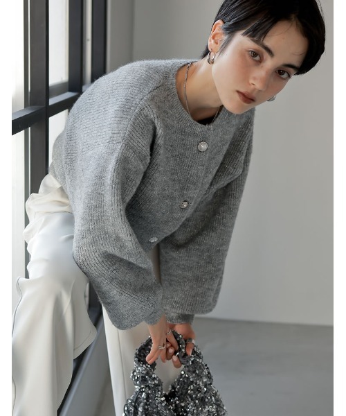 Re:EDIT カーディガン 「MEISM by Re:EDIT」デコラティブボタン
