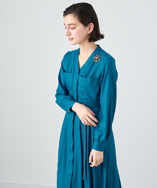 ANAYI ワンピース ソフトアムンゼンポケットフレアワンピース  