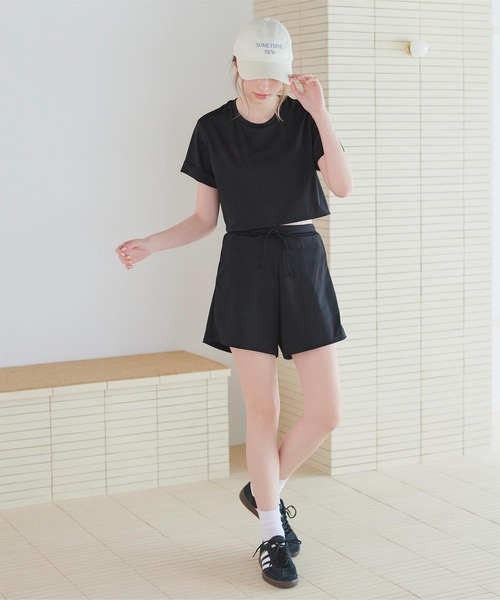 SEA DRESS 水着 カップ付半袖Tシャツ×ショートパンツ/セット水着
