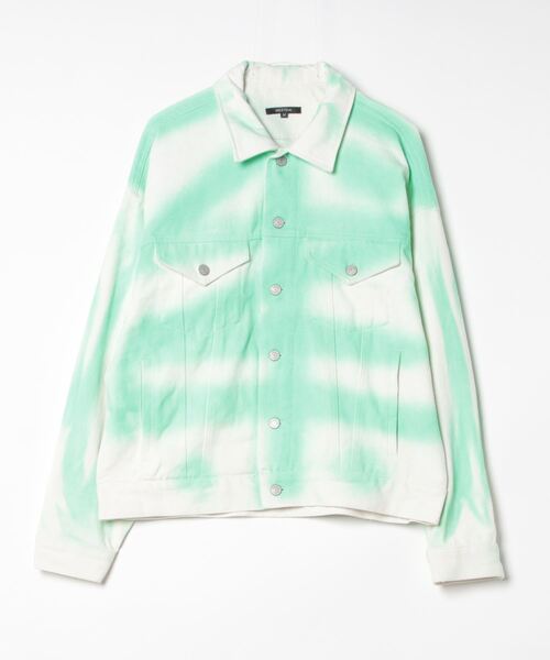 デニムジャケット gジャン 「unisex」スプレー ワイドデニムジャケット
