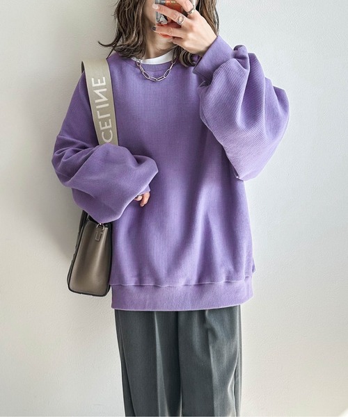 EMMA & GAIA 売れ筋商品|||エマアンドガイア Tシャツ トップス レディース Tops Pink tシャツ 「emaさんコラボ」ワッフルトップス レディース