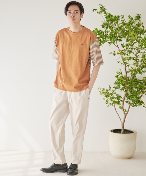 Arnold Palmer tシャツ 布帛ドッキング 5分袖 Tシャツ メンズ 