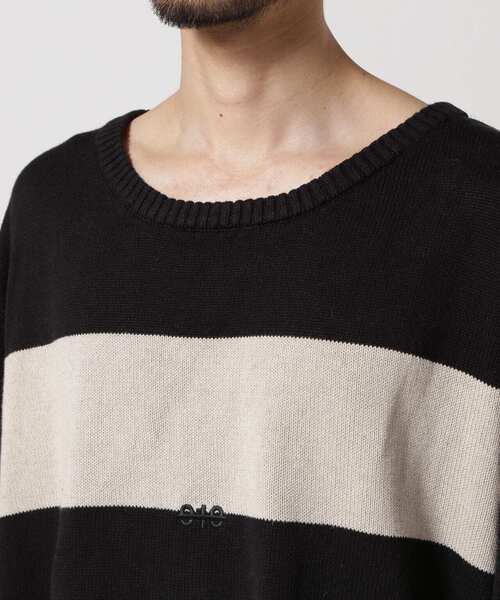 セーター ニット A.F ARTEFACT/エーエフアーティファクト/STRIPES KNIT TOP メンズの画像