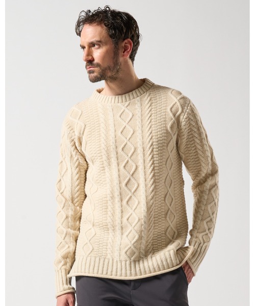 wjk セーター ニット plating cable knit crew メンズ : ZOZOTOWN 