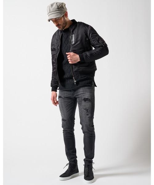 wjk セーター ニット plating cable knit crew メンズ