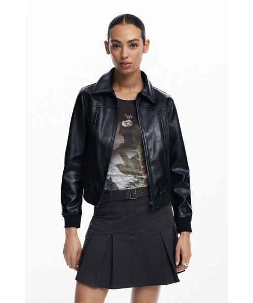 Desigual レザージャケット ライダース クラシックレザー