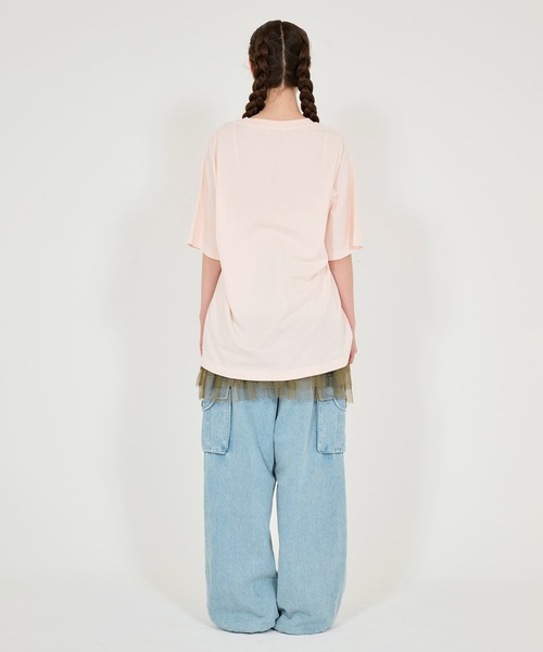 TINA：JOJUN tシャツ フラワーコラージュ オーバーTシャツ
