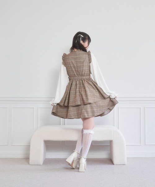 Honey Cinnamon（ハニーシナモン） ワンピース パール付きリボン