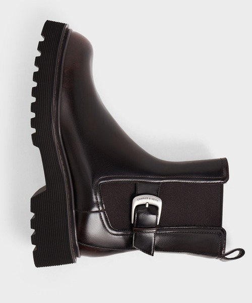 CHARLES&KEITH サイドバックルリッジッドソールブーツ サイドバックル リッジッドソールブーツ（ブーツ）｜CHARLES