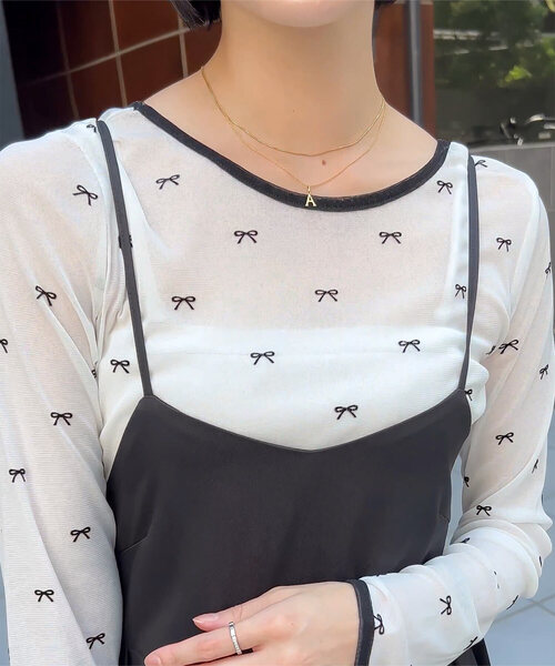 tシャツ フロッキーシアートップス レディース KOBE LETTUCE tシャツ 前後2wayフロッキーシアートップス