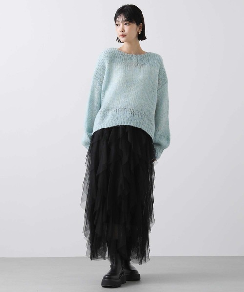 Gready Brilliantモヘアスパンコールボートニット CLOCHE（クロシェ）の「モヘアスパンコールボートネックニット（ニット