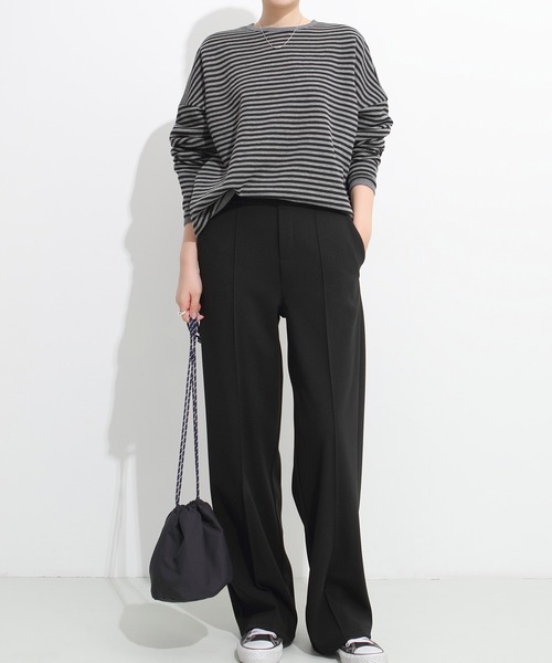 tシャツ こなれスタイルを叶える ドロップショルダーボーダー