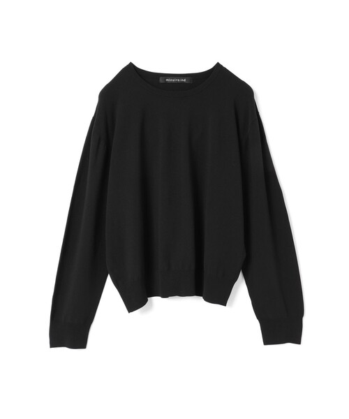 ニット セーター mizuiro ind クルーネックロングスリーブプルオーバー レディース