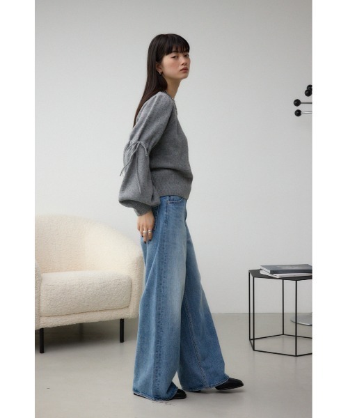 美品！MOUSSY　袖リボン　可愛いセーター moussy - 美品！MOUSSY 袖リボン 可愛いセーターの通販 by ブランド服