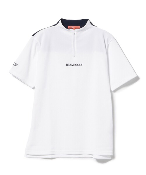 美品　ビームスゴルフ ハーフジップシャツ ホワイト2024モデルXL BEAMS GOLF tシャツ 「UVカット/吸水速乾」ORANGE LABEL