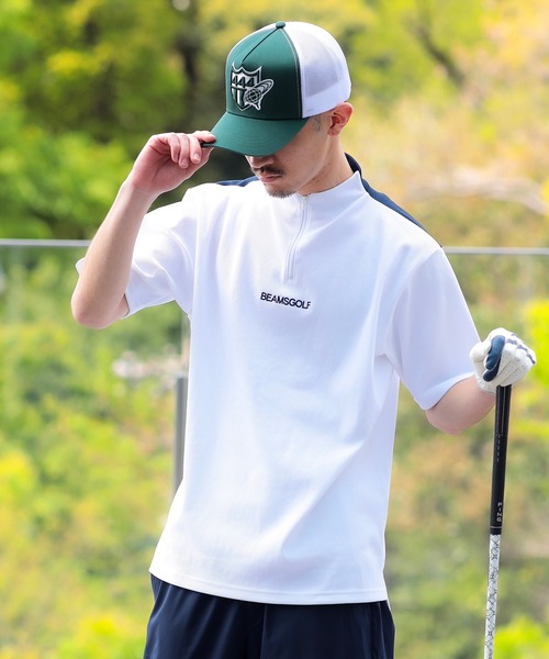 【希少】BEAMS GOLF モックネックシャツ ゴルフウェア 速乾 XLサイズ BEAMS GOLF tシャツ 「UVカット/吸水速乾」ORANGE LABEL