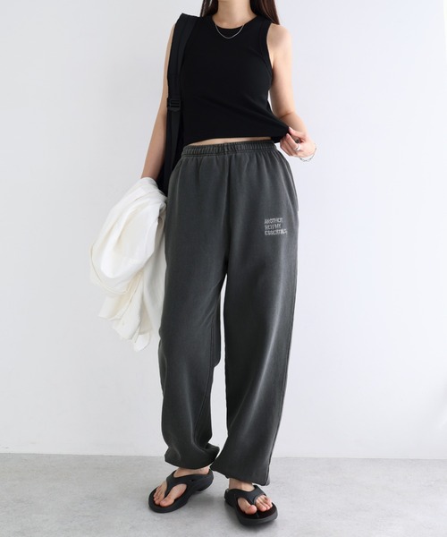 ANME ワイドパンツ スウェットパンツ ジャージ ピグメント加工ANMEエン