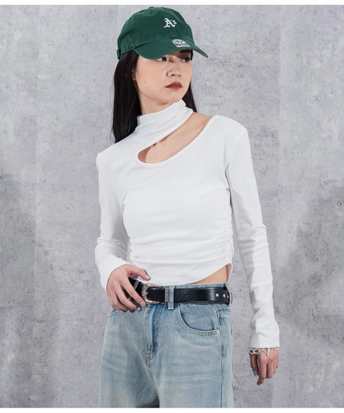 ANAP（アナップ） tシャツ アシンメトリータイトトップス レディース