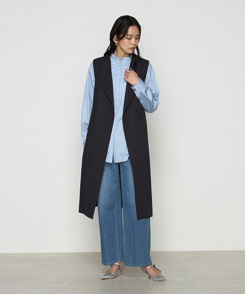 【ここ】コムサKT デニム 10オンスリングオールドストレッチ センタープレスデニム