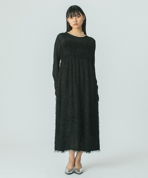 ROSE BUD（ローズバッド） ワンピース レイヤードフリンジキャミ