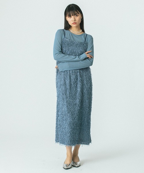 ROSE BUD 幾何学模様 ロングキャミマキシ丈ワンピース ROSE BUD（ローズバッド） ワンピース (mag.by c)PRINT CAMI DRESS