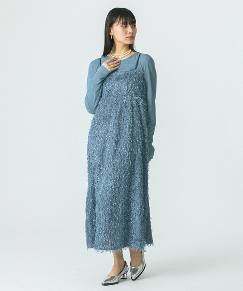 ROSE BUD 幾何学模様 ロングキャミマキシ丈ワンピース ROSE BUD（ローズバッド） ワンピース (mag.by c)PRINT CAMI DRESS