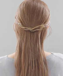 ANEMONE ヘアクリップ メタルポイントクリアバナナクリップ