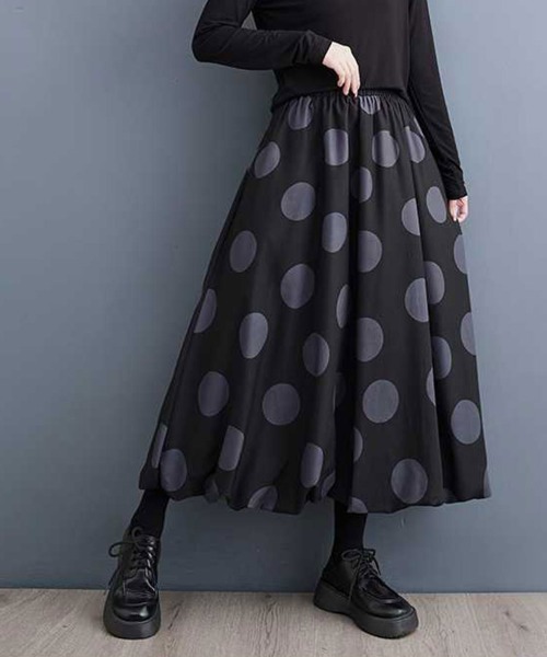 週末限定価格！6/15まで♡ アナイ　ロングフレアスカート ドット柄 楽天市場】フレアスカート ロングスカート ドット柄 レディース
