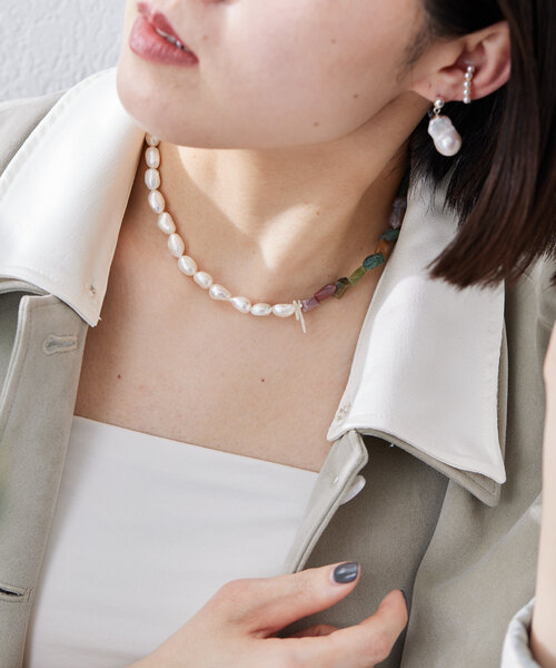 イアパピヨネ 新品 ear PAPILLONNER 2WAY 淡水パールネックレス