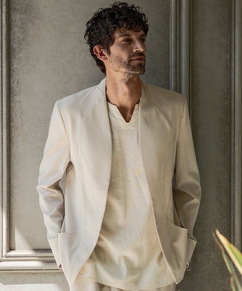 ジャケット ノーカラージャケット C DIEM(カルペディエム)ラウンドカットジャケット ノーカラージャケット メンズ | C DIEM | 09