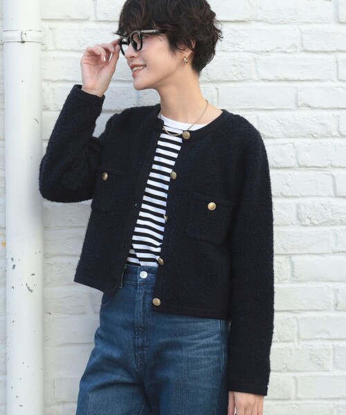 「NOLLEY'S」 ノーカラージャケット 38 オフホワイト レディース_画像7