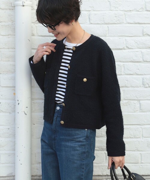 「NOLLEY'S」 ノーカラージャケット 38 オフホワイト レディース_画像8