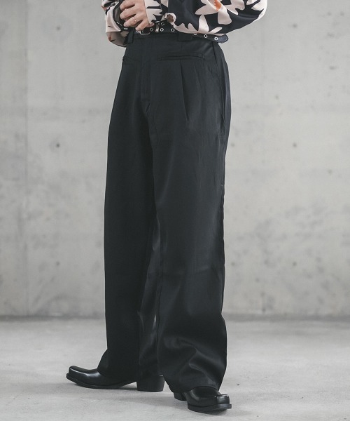Shoowtime（ショウタイム） スラックス One tuck wide straight slacks
