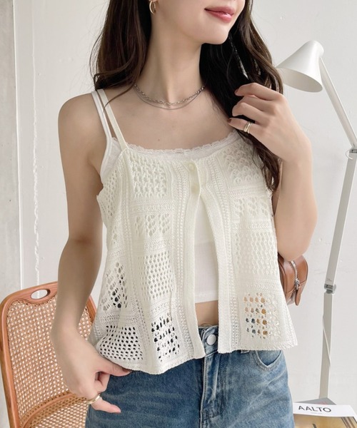 【取引中】レースアップ♡編み上げビスチェ♡ one after another NICE CLAUP キャミソール 「tulle collection