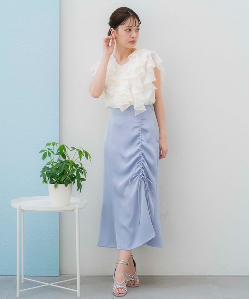 Noela ブラウス シャツ ラッフルフリルブラウス レディース