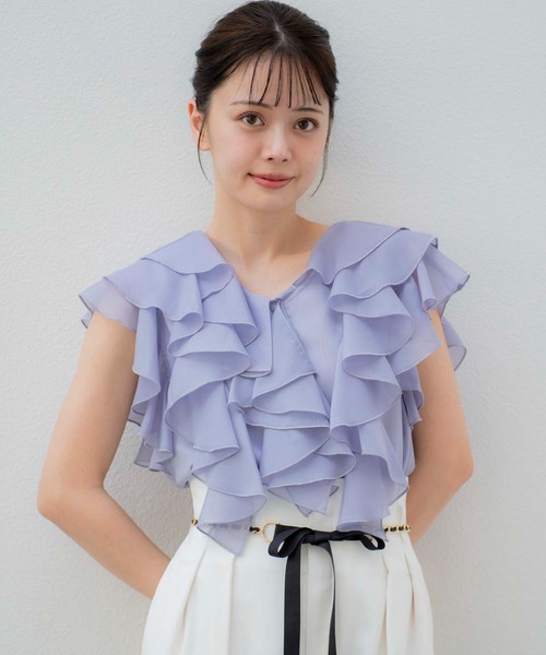 Noela ブラウス シャツ ラッフルフリルブラウス レディース