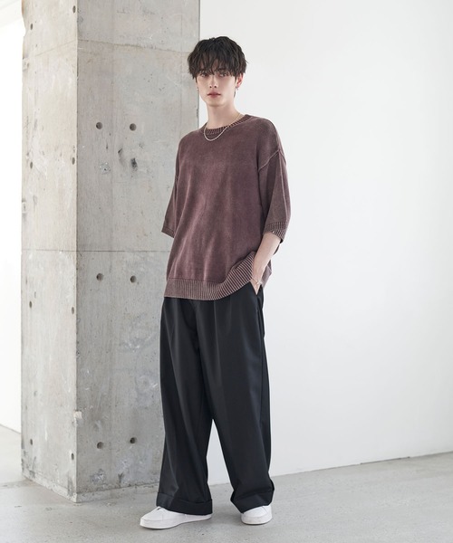 め*い様 ARMANI COLLEZIONI グレーワイドストレートスラックス 古着 90s Italy製 ARMANI COLLEZIONI 上質 ストライプ ウール