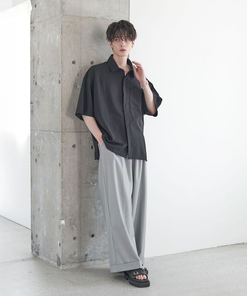 y's for men 黒 スラックス ポケット付き ロールアップ　サイズ2？ スラックス ロールアップ2タックワイドストレートスラックス